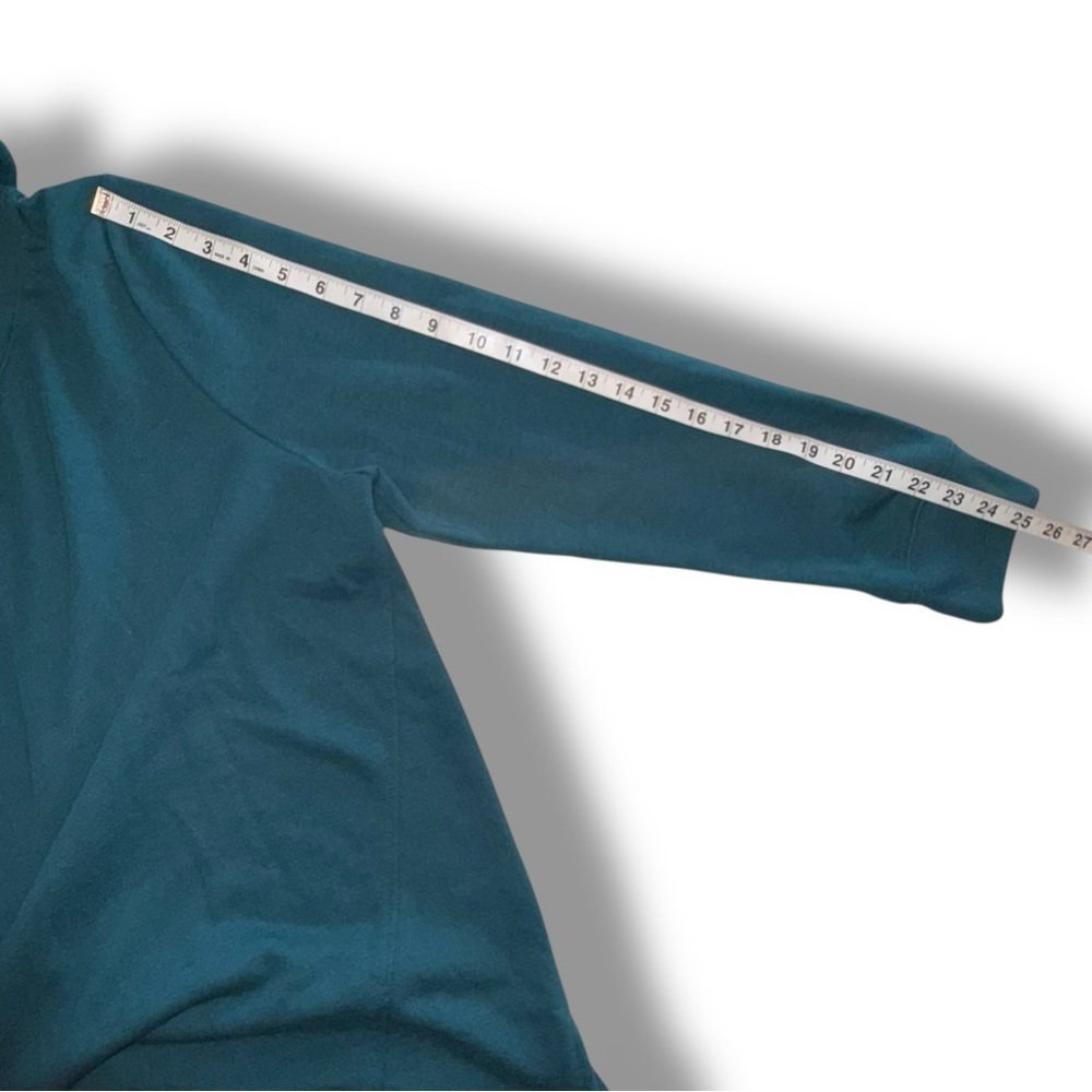LANE BRYANT LIVI Zipper Split Neck Cowl Sweater - Teal 14/16 - Picture 11 of 13